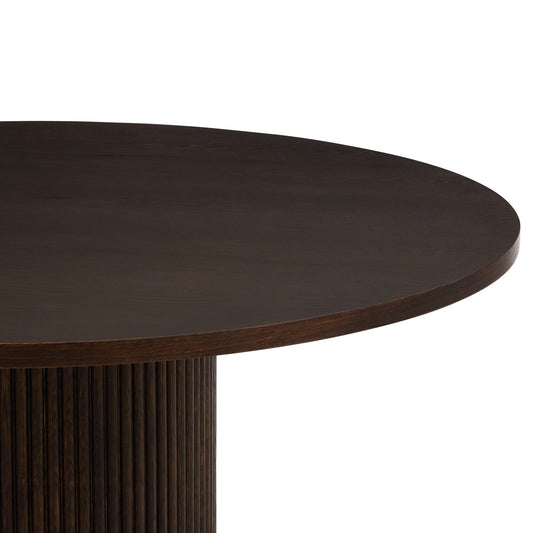 Hattie Panel Round 4 - 6 Seater Dining Table - Walnut - DUSK
