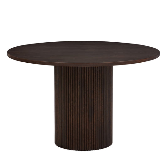 Hattie Panel Round 4 - 6 Seater Dining Table - Walnut - DUSK