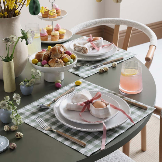 Hattie Panel Round 4 - 6 Seater Pedestal Dining Table - Vetiver - DUSK