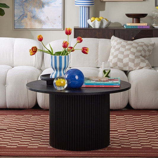 Hattie Round Pedestal Coffee Table - Black - DUSK