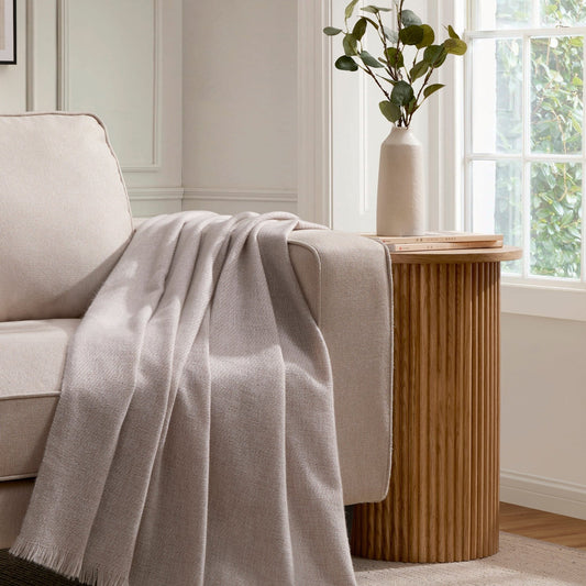 Hattie Round Pedestal Side Table - Natural - DUSK