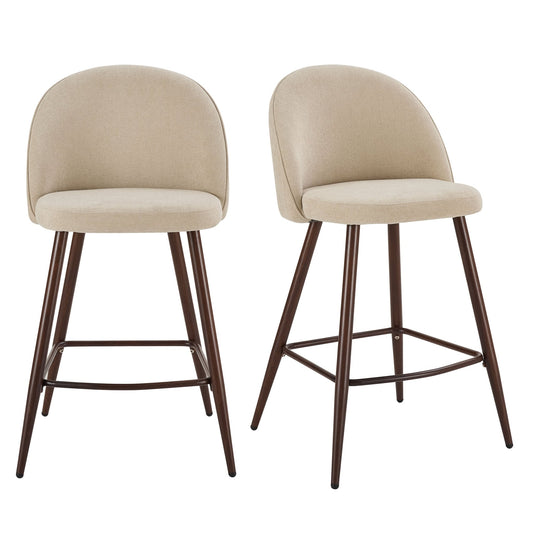 Hattie Set of 2 Barstools - Chenille Oatmeal - DUSK