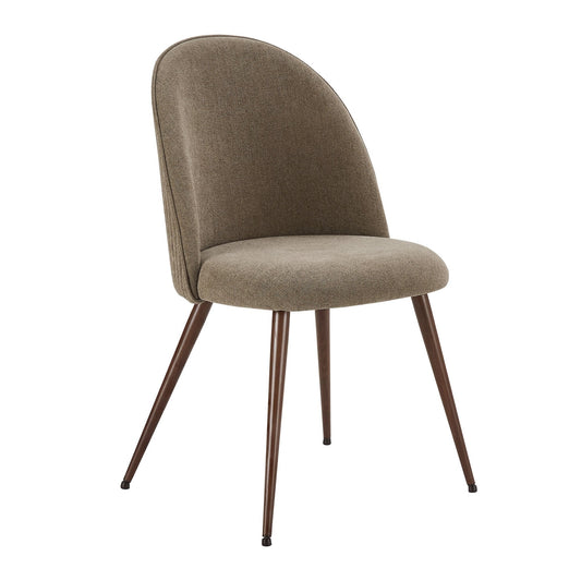 Hattie Set of 2 Dining Chairs - Chenille Mushroom - DUSK