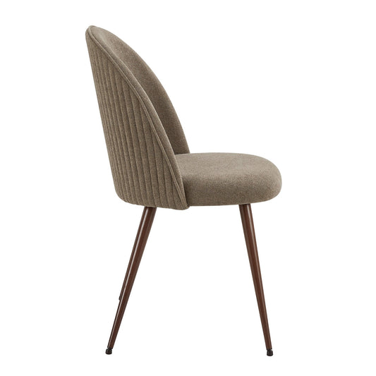 Hattie Set of 2 Dining Chairs - Chenille Mushroom - DUSK