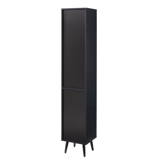 Hattie Tall Bathroom Storage Cabinet - Black - DUSK