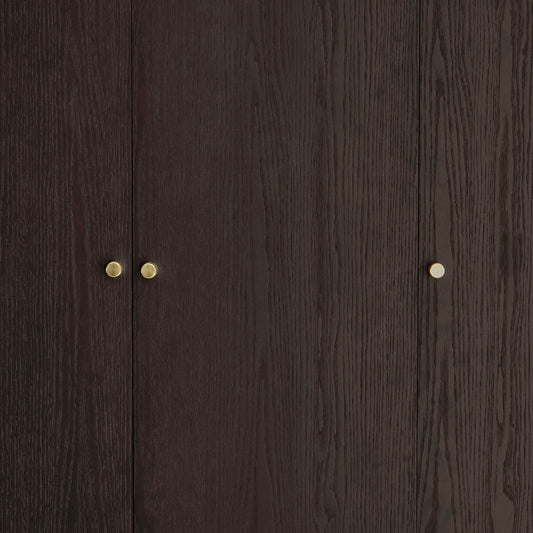 Heidi Oak 3 Door Wardrobe with Drawers - Walnut - DUSK