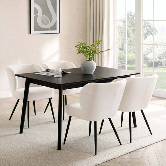 Heidi Solid Oak 4 - 8 Seater Extendable Dining Table - Black - DUSK
