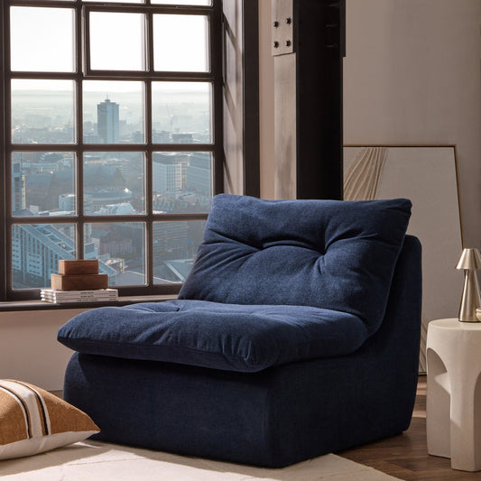 Immy Relaxed Accent Chair - Chenille Navy - DUSK