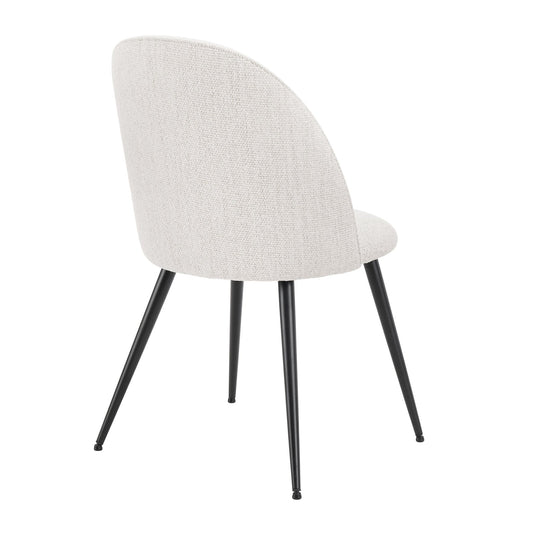 Iris Set Of 2 Dining Chairs - Boucle Ivory - Black Legs - DUSK