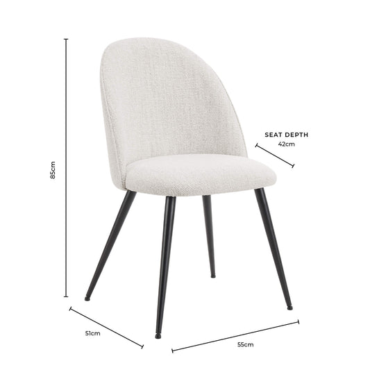 Iris Set of 2 Dining Chairs - Natural Stripe - DUSK