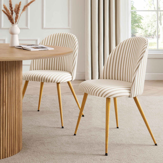 Iris Set of 2 Dining Chairs - Natural Stripe - DUSK