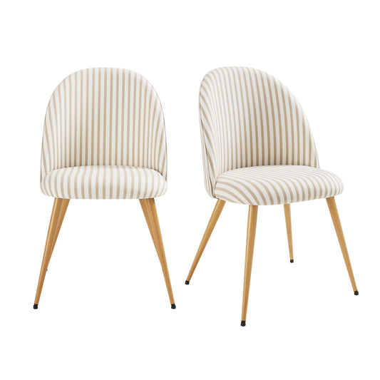Iris Set of 2 Dining Chairs - Natural Stripe - DUSK