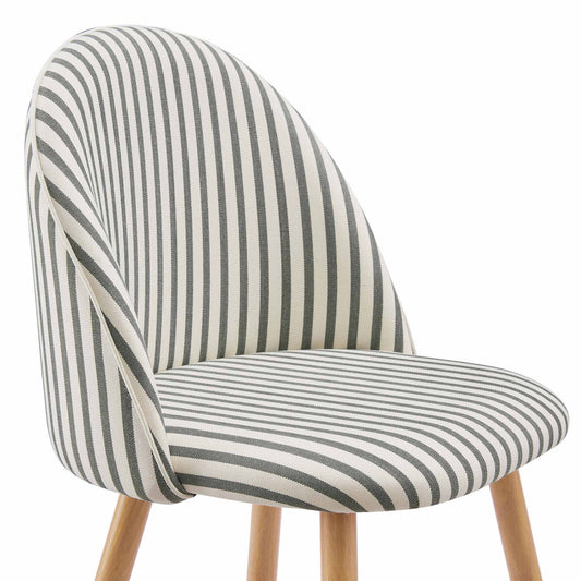 Iris Set of 2 Dining Chairs - Sage Stripe - DUSK