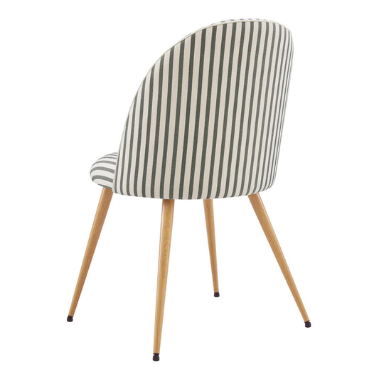 Iris Set of 2 Dining Chairs - Sage Stripe - DUSK