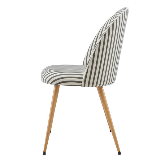 Iris Set of 2 Dining Chairs - Sage Stripe - DUSK