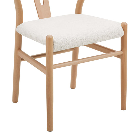 Jade Set of 2 Dining Chairs - Ivory Boucle - DUSK