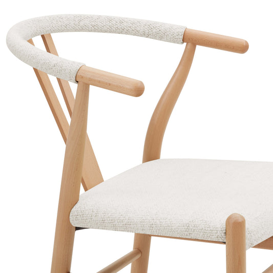 Jade Set of 2 Dining Chairs - Ivory Boucle - DUSK
