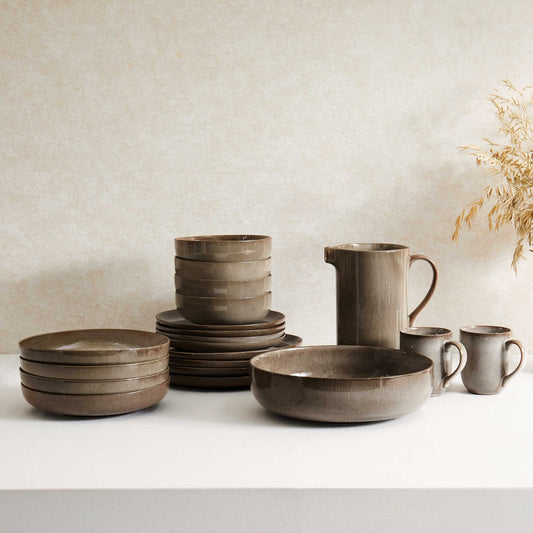 Juniper Reactive Glaze Serving Bowl - Mocha - DUSK