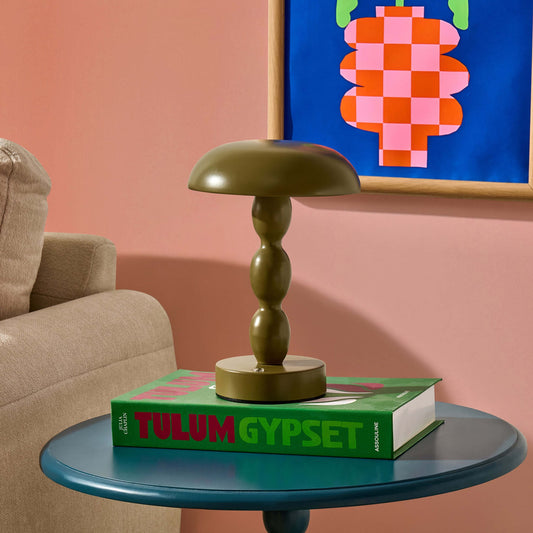 Kirsty Rechargeable Bobbin Table Lamp - Green - DUSK