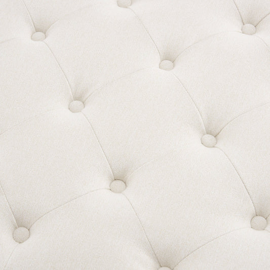Knaresborough Button Back Coffee Table Pouffe - Cream Linen - DUSK