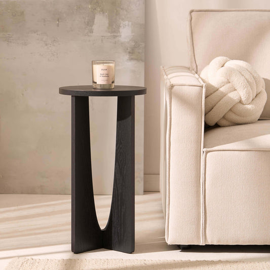 Lana Round Side Table - Black - DUSK
