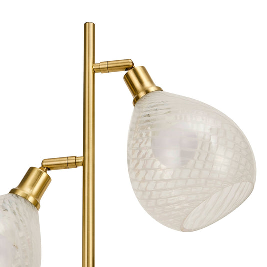 Layla Glass Shade Floor Lamp - Gold - DUSK