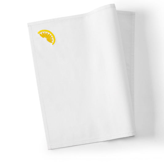 Lemons Embroidered Napkins - Set of 4 - DUSK