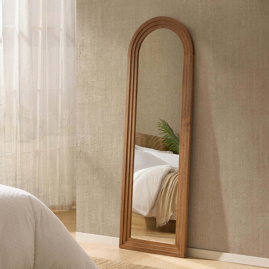 Lennon Arched Full Length Mirror - Light Wood - DUSK