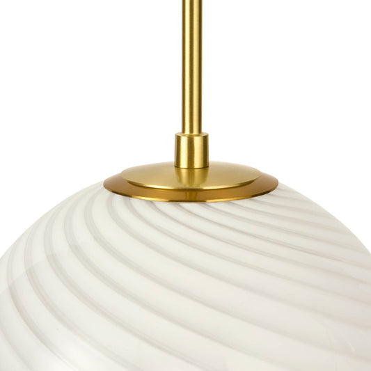Leo Swirl Glass Fitted Ceiling Pendant - White/Clear - DUSK