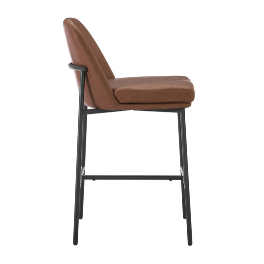 Lily Set of 2 Barstools - Faux Leather - DUSK