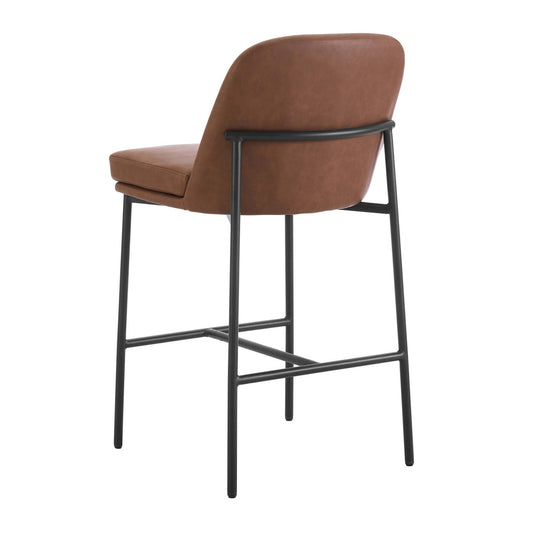 Lily Set of 2 Barstools - Faux Leather - DUSK