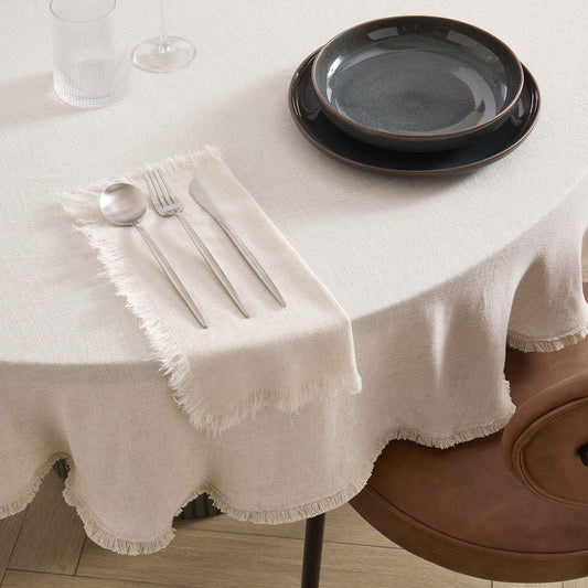 Linen Blend Circle Table Cloth - Sand - DUSK