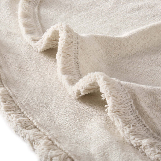 Linen Blend Circle Table Cloth - Sand - DUSK
