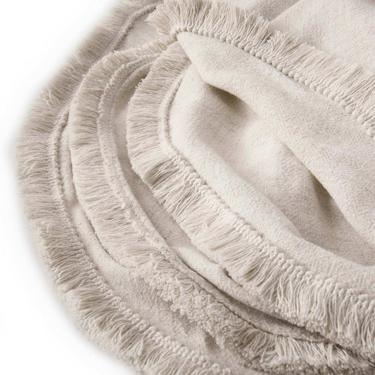 Linen Blend Circle Table Cloth - Sand - DUSK