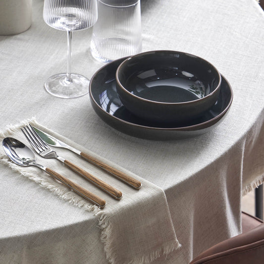 Linen Blend Round Table Cloth - Sand - DUSK