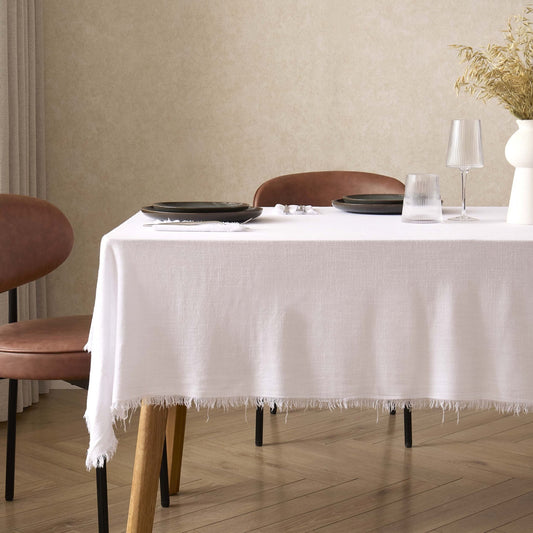 Linen Blend Table Cloth - White - DUSK