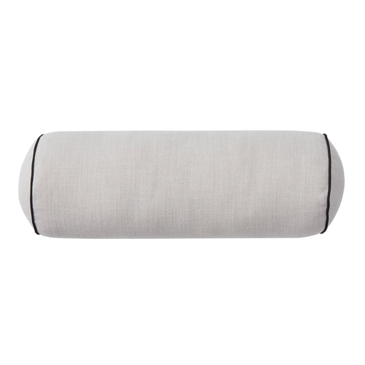 Linen Look Piped Edge Cushion Cover - Stone/Black - DUSK