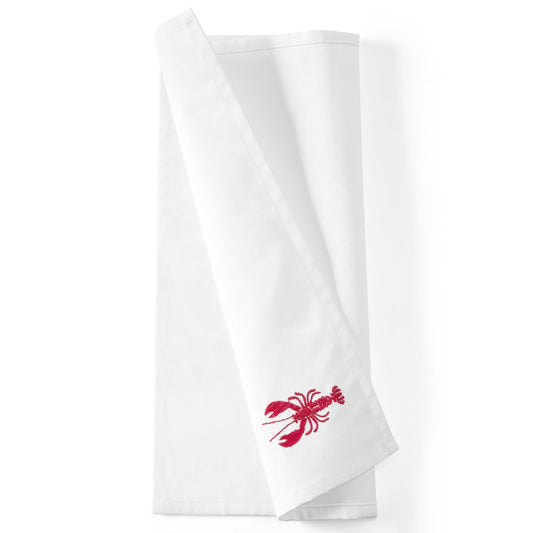 Lobster Embroidered Napkins - Set of 4 - DUSK