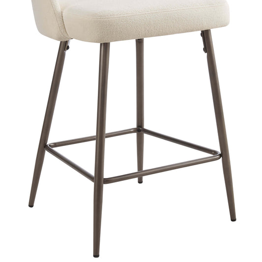 Lola Set of 2 Barstools - Teddy Fabric - DUSK