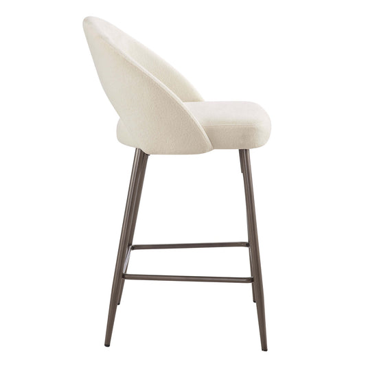 Lola Set of 2 Barstools - Teddy Fabric - DUSK