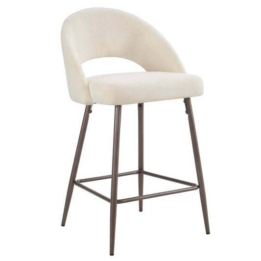 Lola Set of 2 Barstools - Teddy Fabric - DUSK