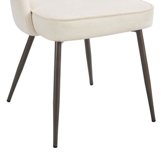 Lola Set of 2 Dining Chairs - Teddy Fabric - DUSK