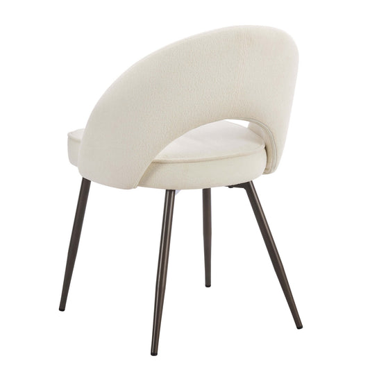 Lola Set of 2 Dining Chairs - Teddy Fabric - DUSK