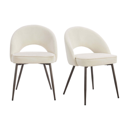 Lola Set of 2 Dining Chairs - Teddy Fabric - DUSK