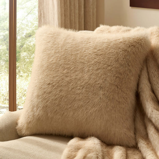 Long Faux Fur Sofa Cushion Cover - Natural - DUSK