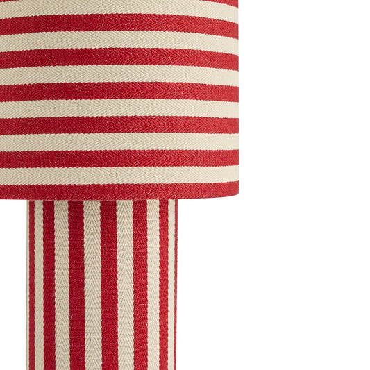 Lucia Striped Table Lamp - Red/White - DUSK
