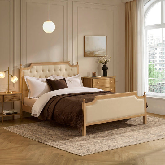 Luxor Bed Frame - Cream Linen - DUSK
