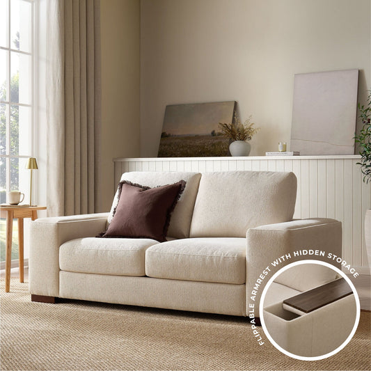 Lyon 2 Seater Sofa - Speckled Sand Boucle - DUSK