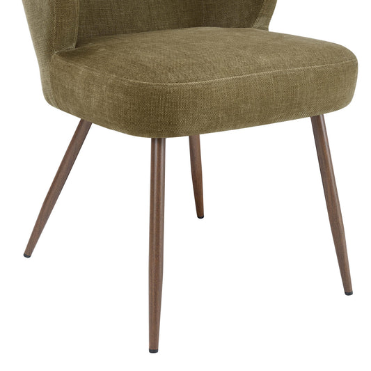 Mabel Set of 2 Dining Chairs - Chenille Olive - DUSK