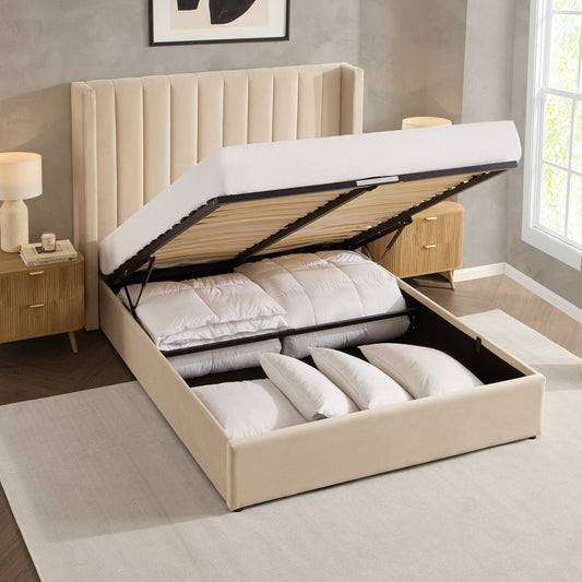 Madison Ottoman Storage Bed - Ecru - DUSK